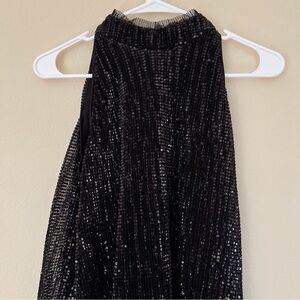 Laundry Black Sequined Halter Dress Top